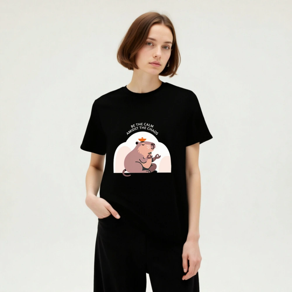 Unisex Organic Cotton T-Shirt | Be the Calm Amidst the Chaos Capybara Tee - Image 5
