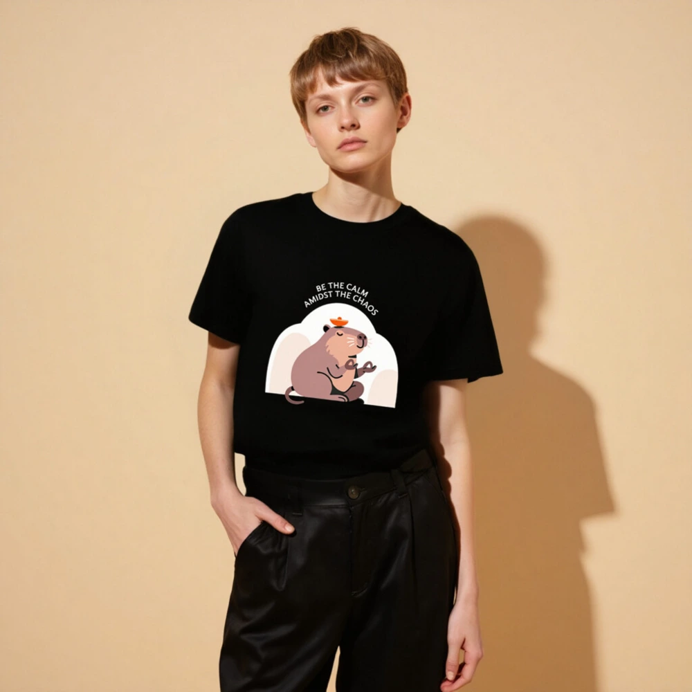 Unisex Organic Cotton T-Shirt | Be the Calm Amidst the Chaos Capybara Tee - Image 6