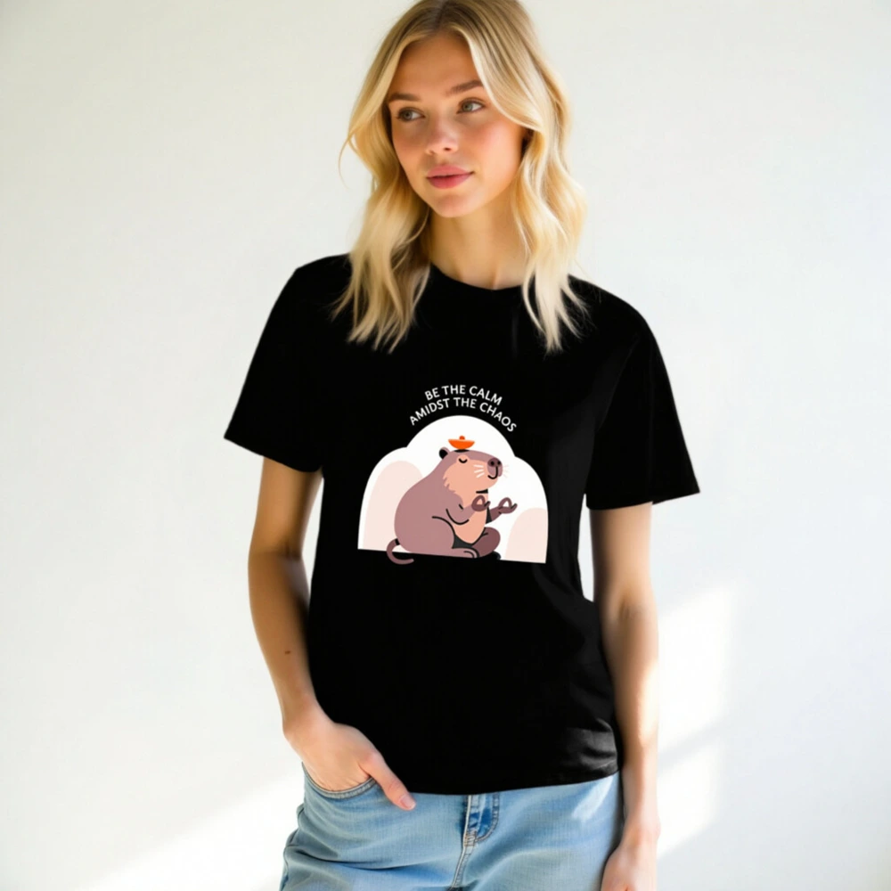 Unisex Organic Cotton T-Shirt | Be the Calm Amidst the Chaos Capybara Tee - Image 7