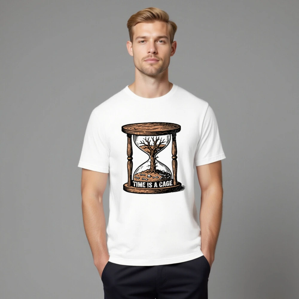 Unisex Staple T-Shirt - Time Is a Cage Hourglass Tree Design - Image 8