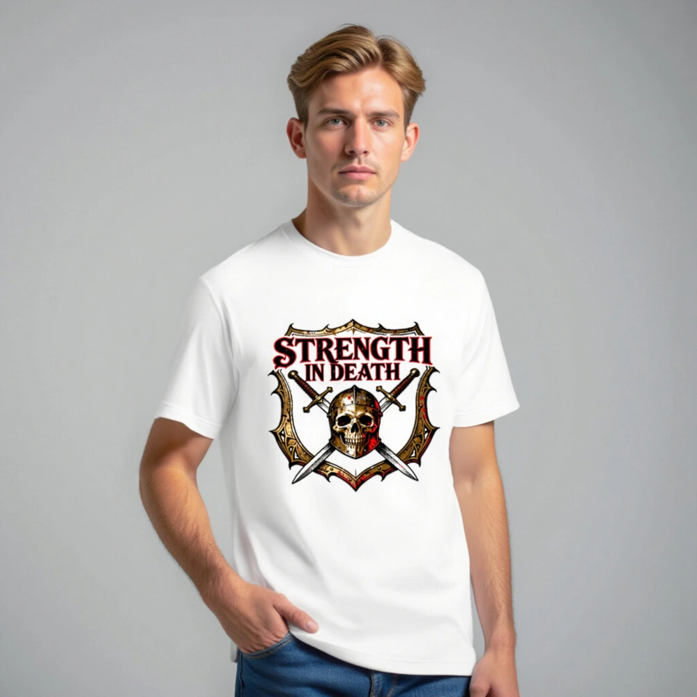 Unisex Strength in Death T-Shirt | Skull & Swords Graphic Tee - Image 7