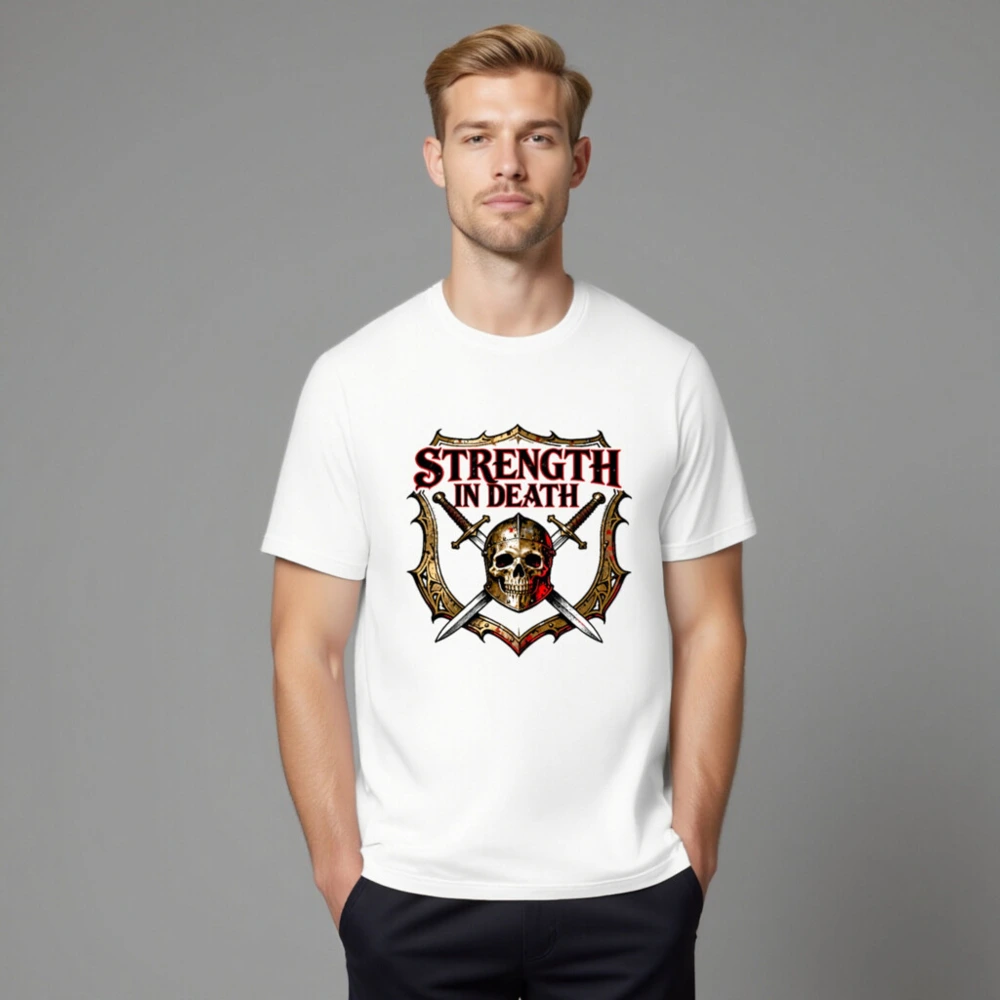 Unisex Strength in Death T-Shirt | Skull & Swords Graphic Tee - Image 8