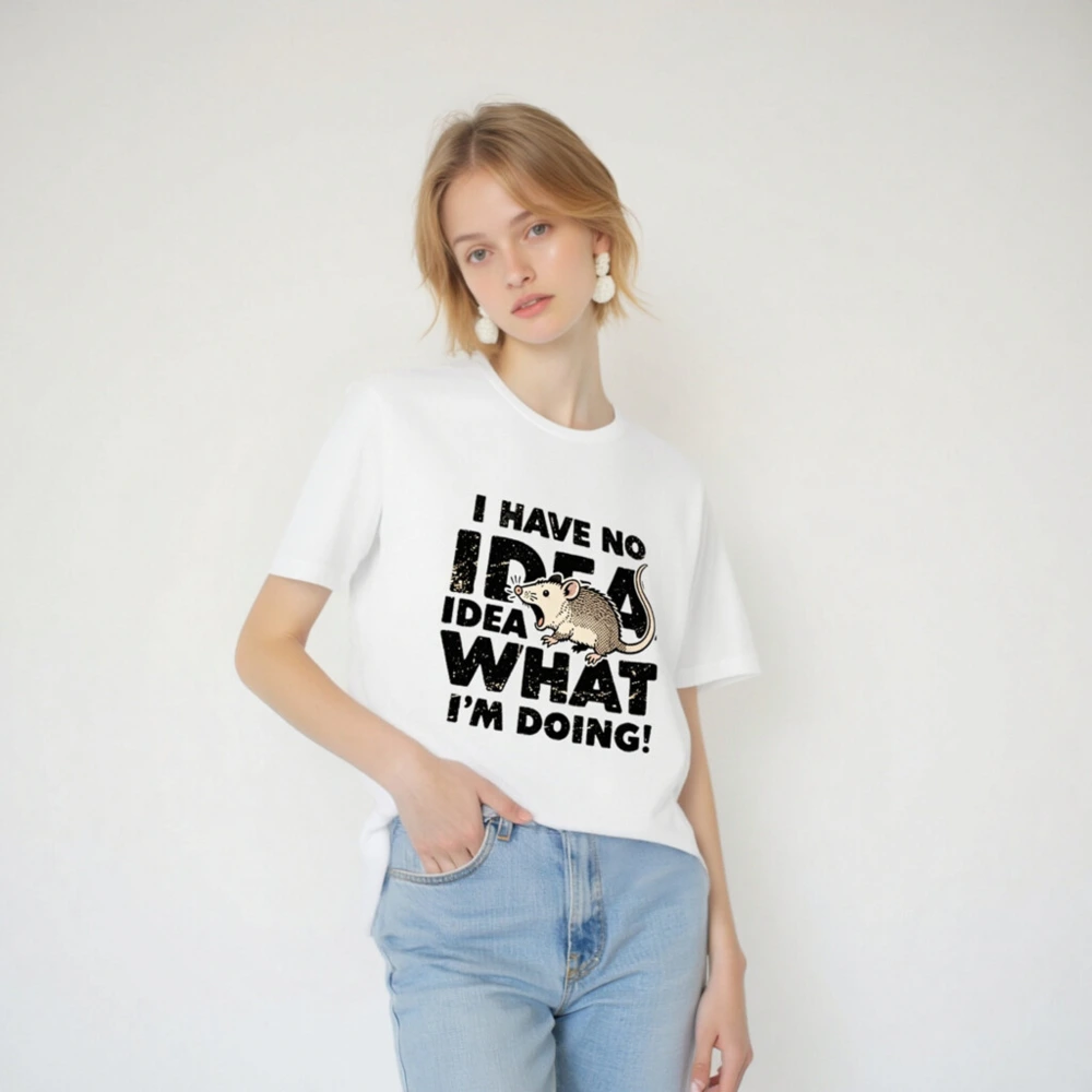 Unisex Staple T-Shirt: 'I Have No Idea What I'm Doing!' Mouse Graphic Tee - Image 2