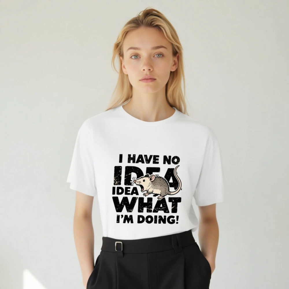 Unisex Staple T-Shirt: 'I Have No Idea What I'm Doing!' Mouse Graphic Tee - Image 4
