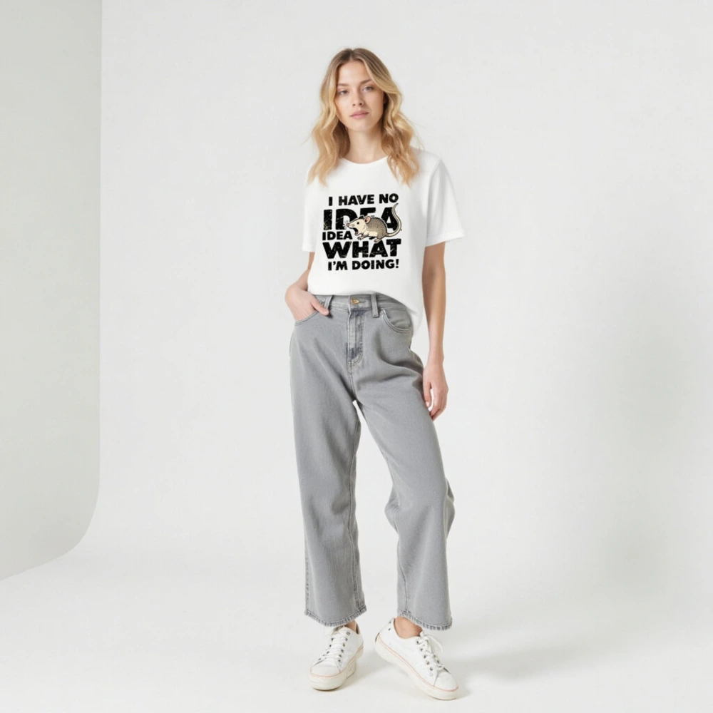 Unisex Staple T-Shirt: 'I Have No Idea What I'm Doing!' Mouse Graphic Tee - Image 5