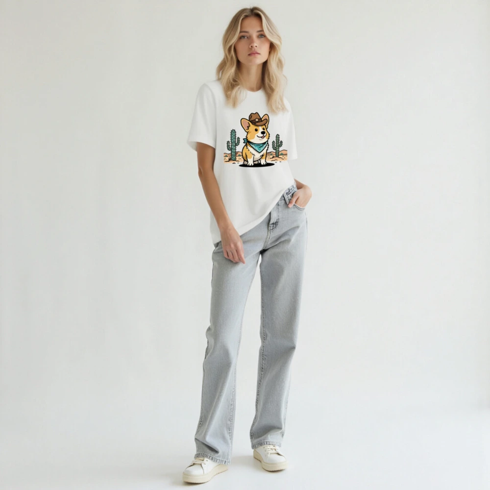 Unisex Cowboy Corgi T-Shirt - Western Dog Graphic Tee for Men & Women - Image 6