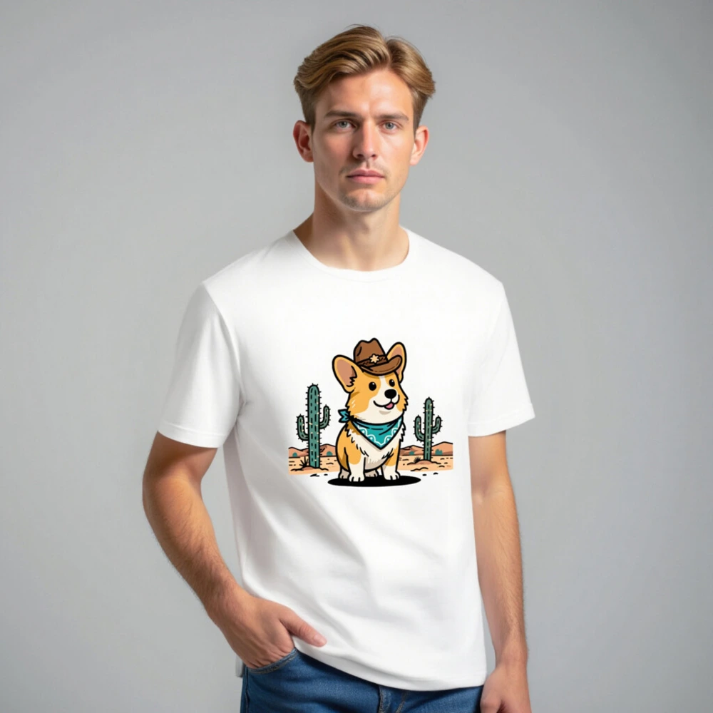 Unisex Cowboy Corgi T-Shirt - Western Dog Graphic Tee for Men & Women - Image 7