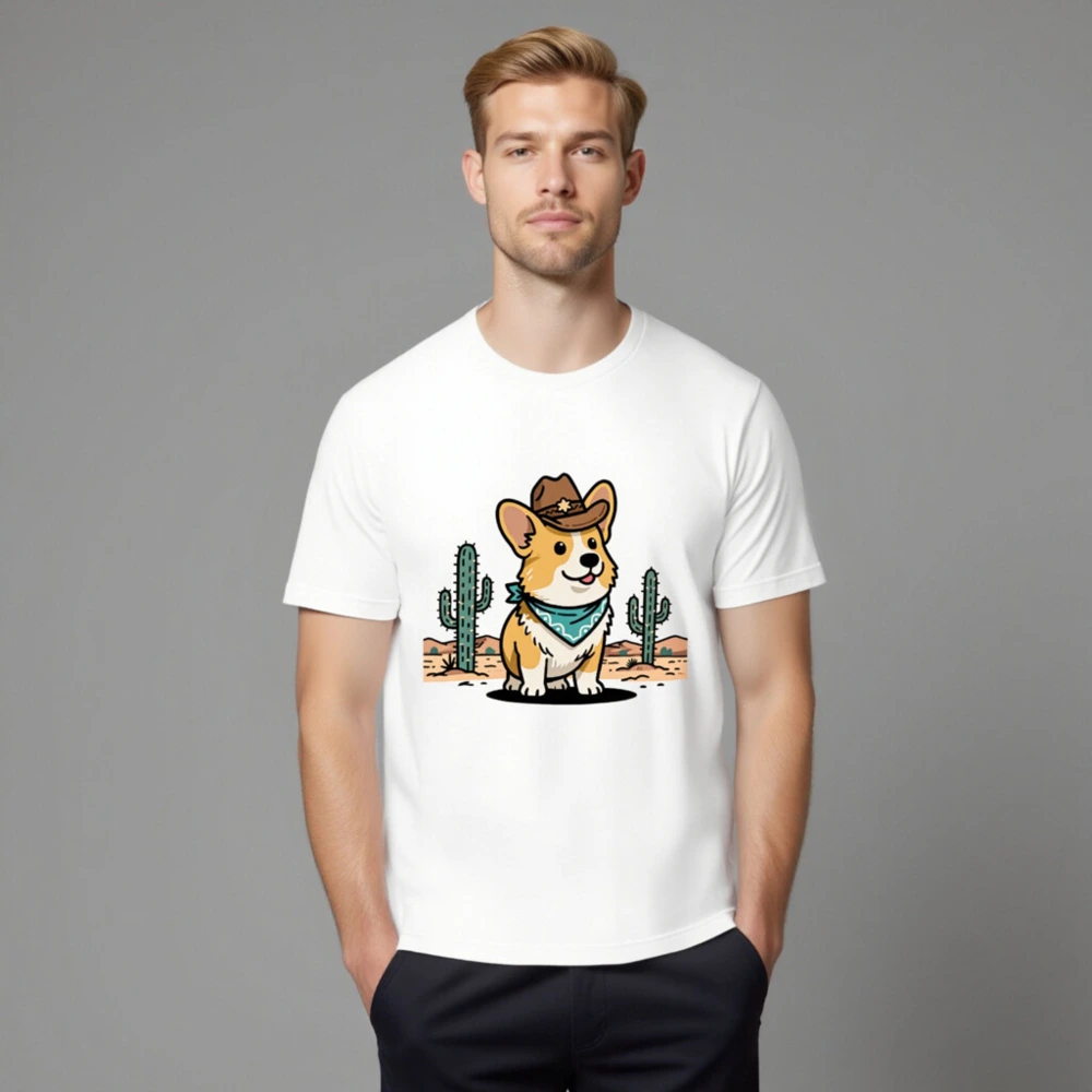 Unisex Cowboy Corgi T-Shirt - Western Dog Graphic Tee for Men & Women - Image 8