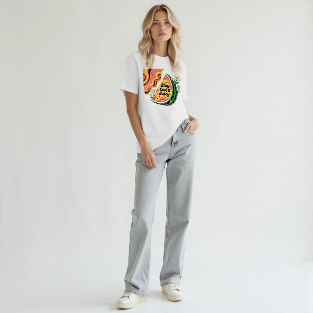 Stay Cool & Juicy Watermelon T-Shirt - Unisex Staple Tee - Image 6