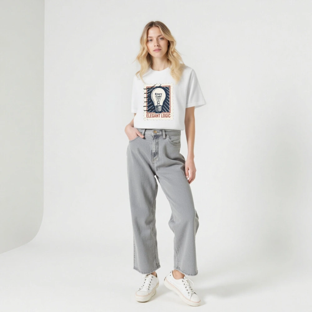 Unisex Staple T-Shirt - Elegant Logic Lightbulb Design, Binary Code 0101 - Image 5