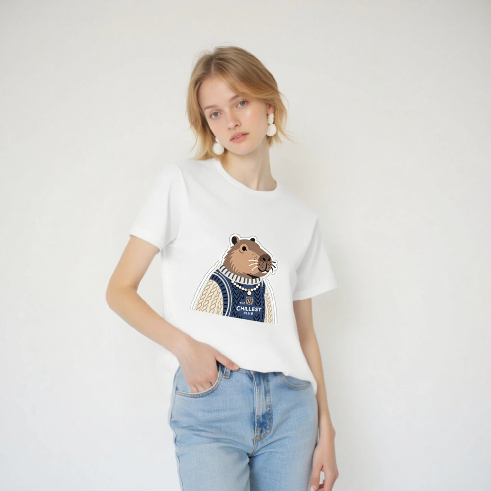 Unisex Staple T-Shirt | Capybara in Sweater - The Chillest Club - Image 2