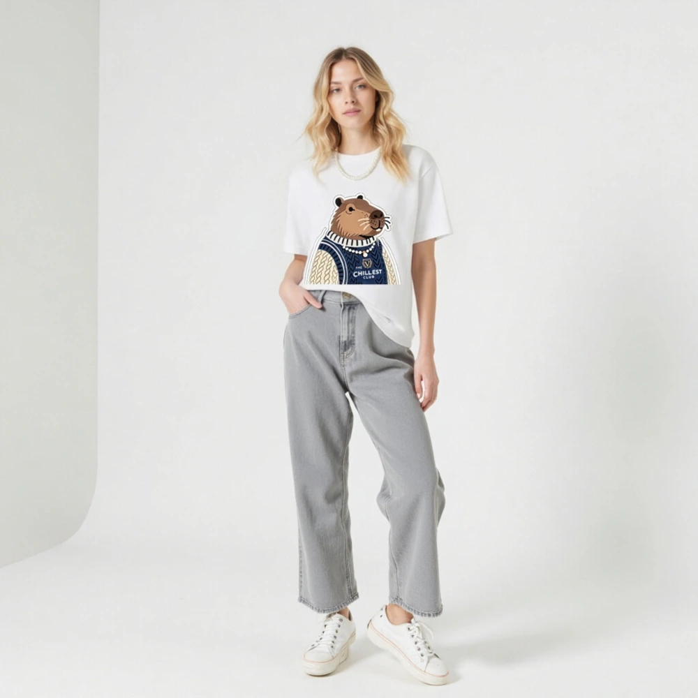 Unisex Staple T-Shirt | Capybara in Sweater - The Chillest Club - Image 5