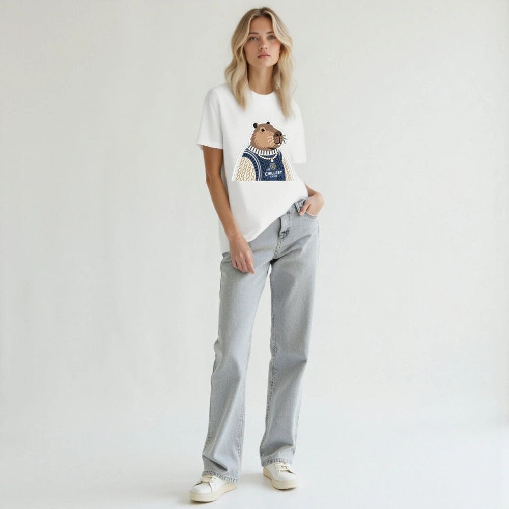 Unisex Staple T-Shirt | Capybara in Sweater - The Chillest Club - Image 6