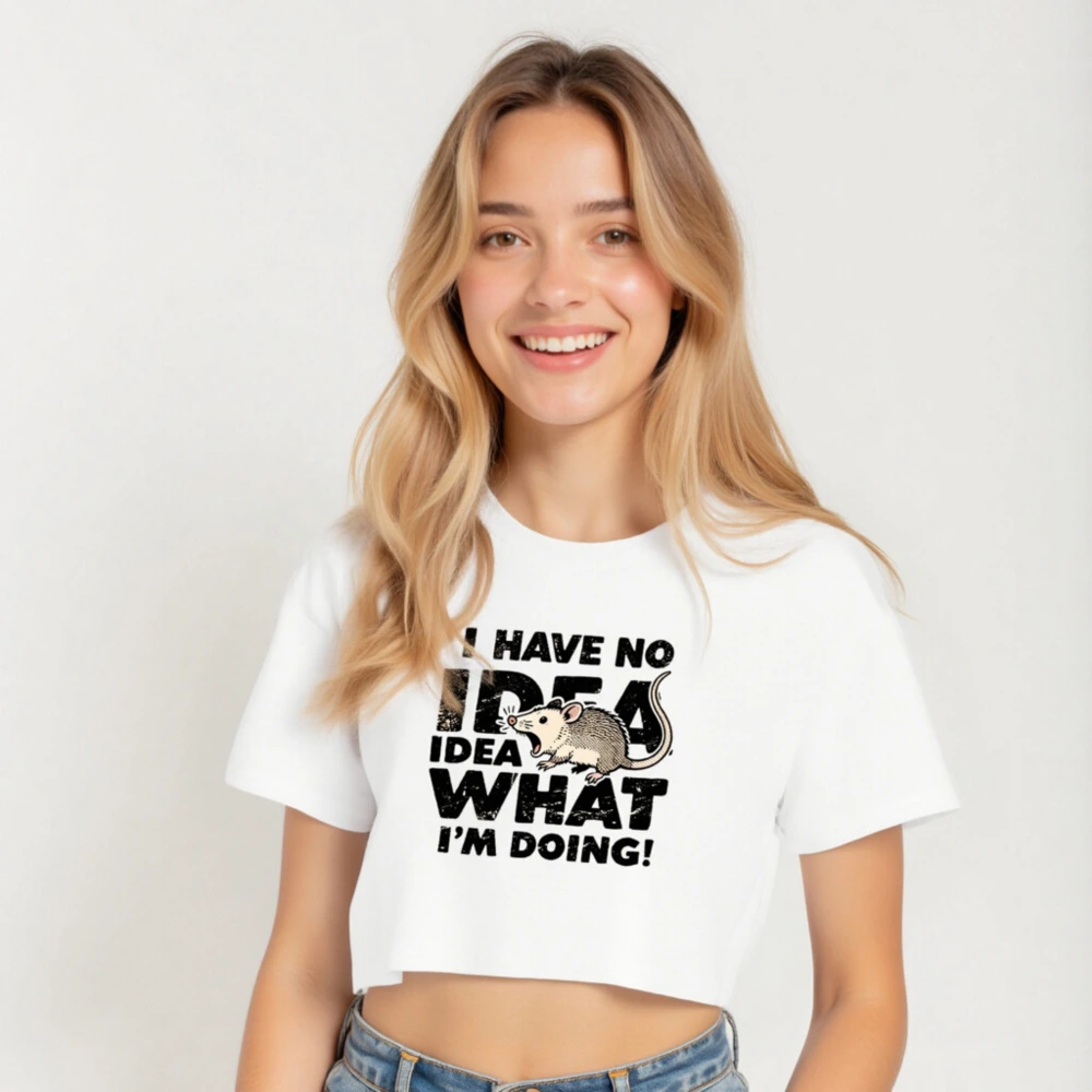 Women's Crop Top - I Have No Idea What I'm Doing! Funny Rat Graphic Tee - Image 5
