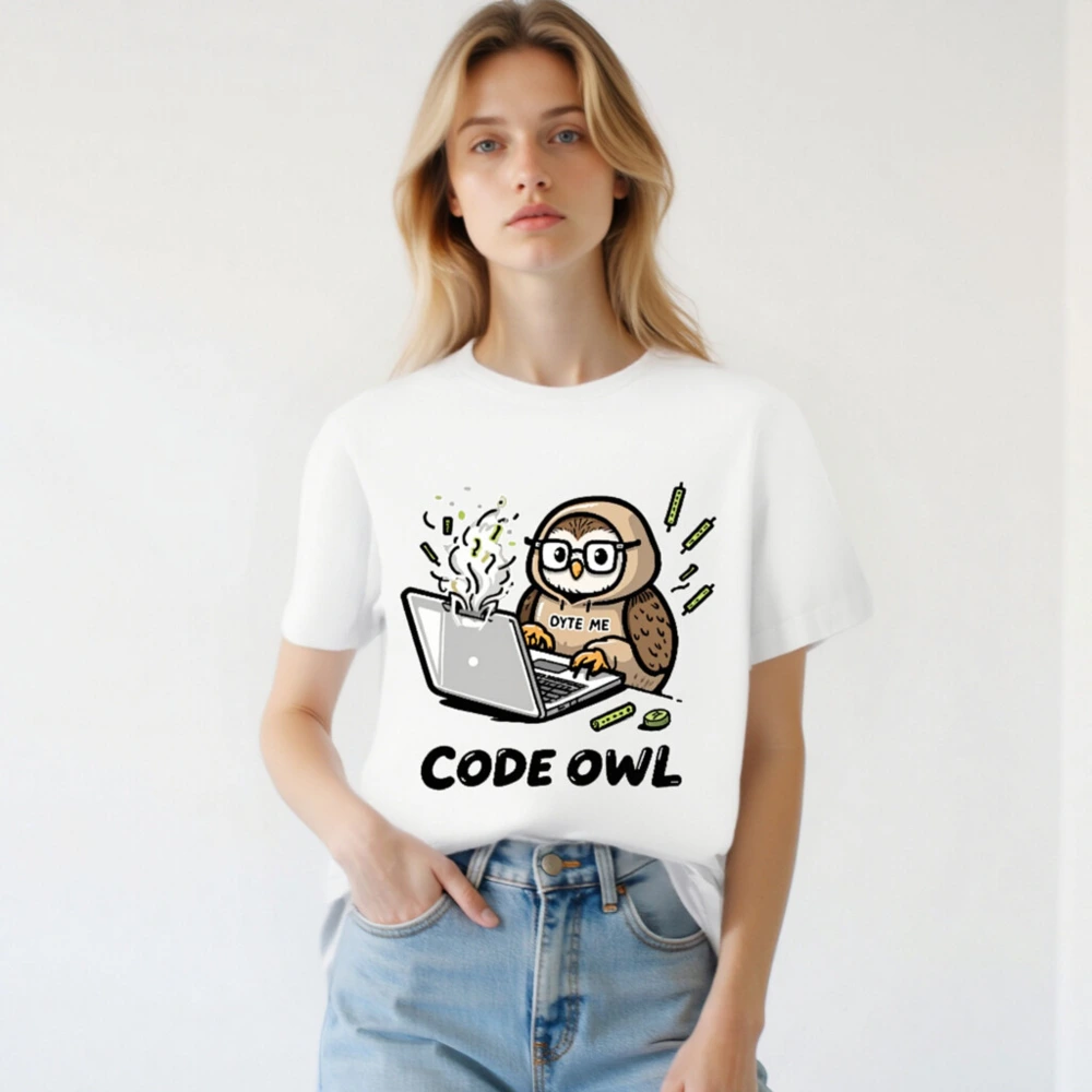 Code Owl Unisex T-Shirt | 'Byte Me' Graphic Tee for Programmers & Tech Enthusiasts - Image 2