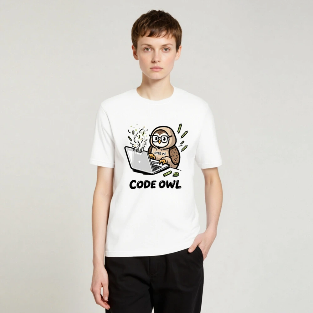 Code Owl Unisex T-Shirt | 'Byte Me' Graphic Tee for Programmers & Tech Enthusiasts - Image 3
