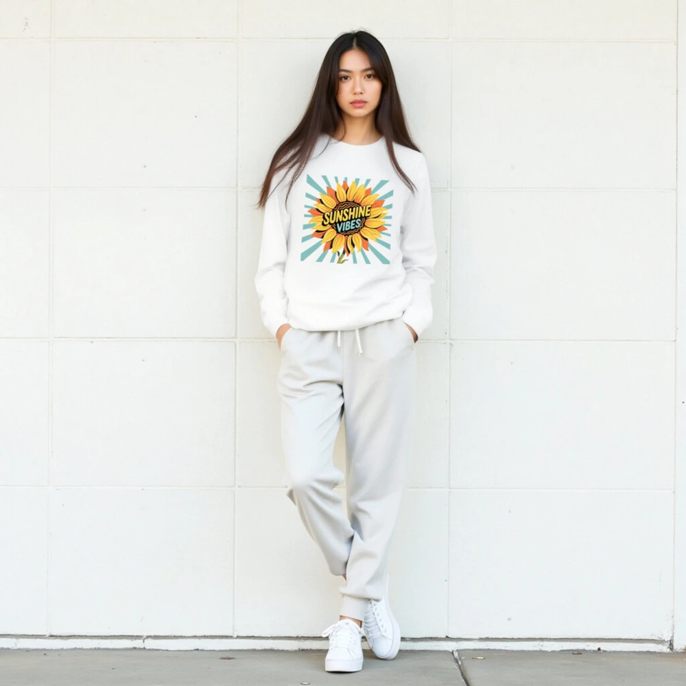 Sunshine Vibes Sunflower Long Sleeve Tee - Unisex, Bright & Retro - Image 5