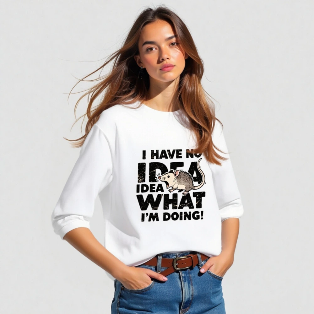 I Have No Idea What I'm Doing! Rat Graphic Unisex Long Sleeve Tee - Image 3