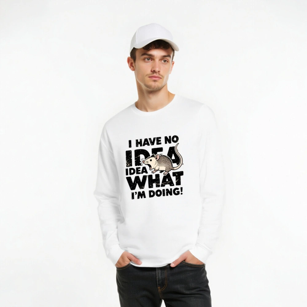 I Have No Idea What I'm Doing! Rat Graphic Unisex Long Sleeve Tee - Image 7