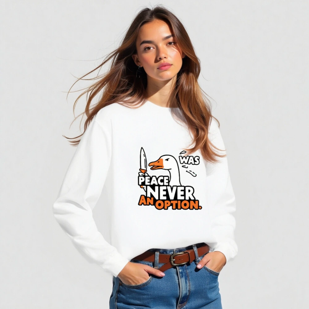 Peace Never Was an Option Duck Long Sleeve Tee - Unisex - Image 3