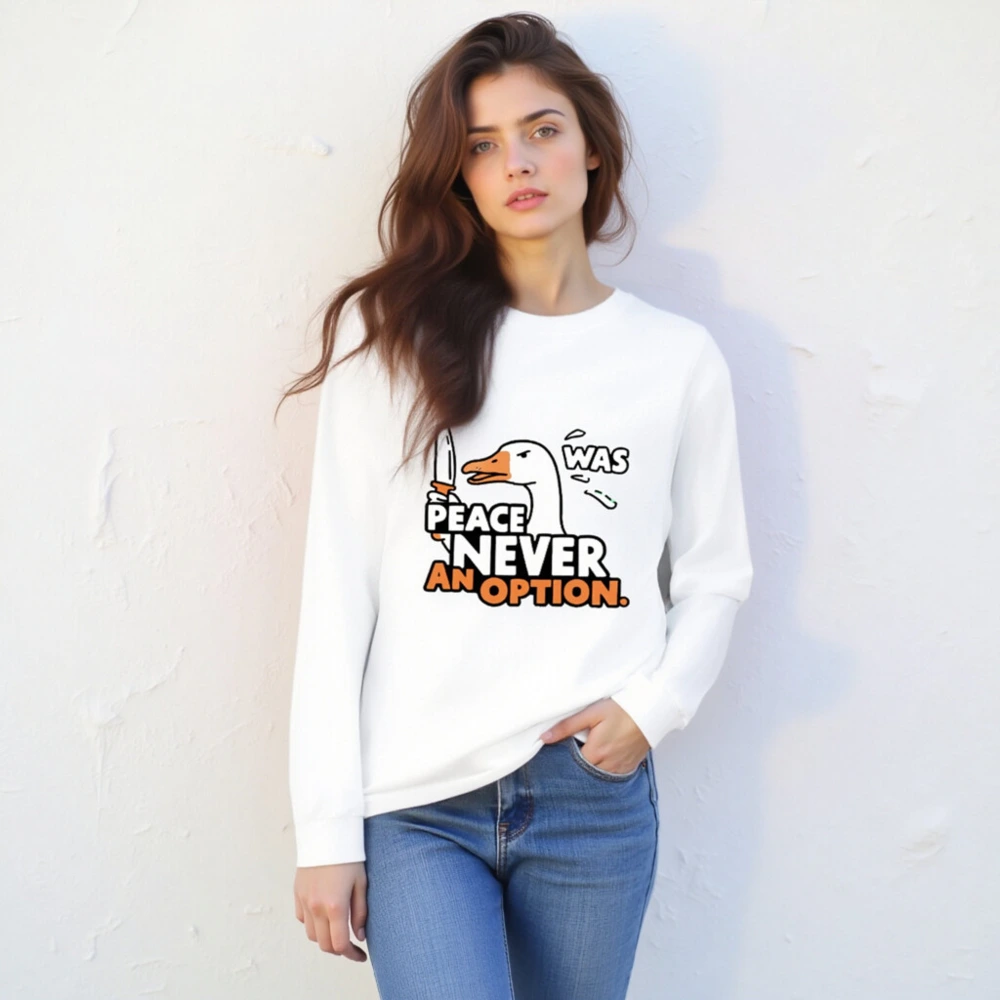 Peace Never Was an Option Duck Long Sleeve Tee - Unisex - Image 4