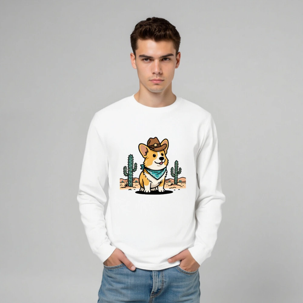 Cowboy Corgi Long Sleeve Tee - Unisex Western Dog Shirt - Image 6