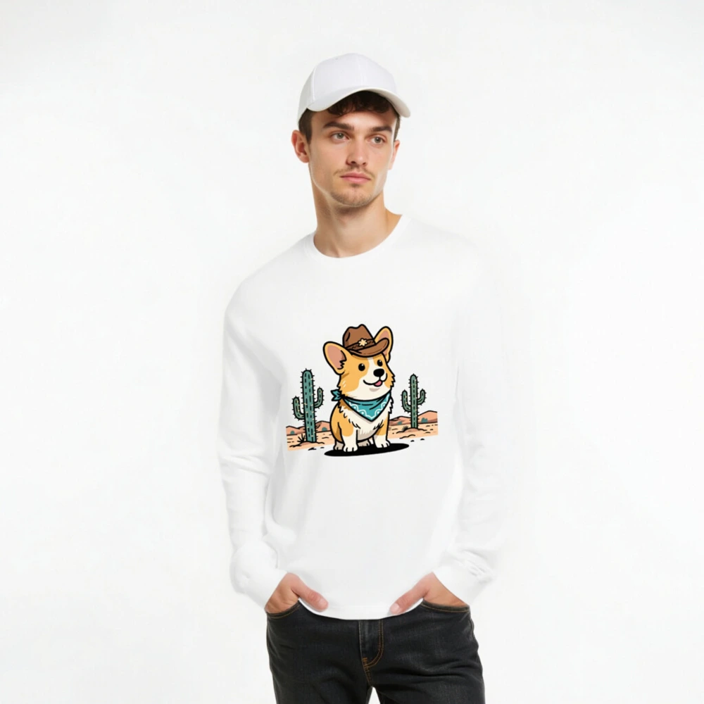 Cowboy Corgi Long Sleeve Tee - Unisex Western Dog Shirt - Image 7