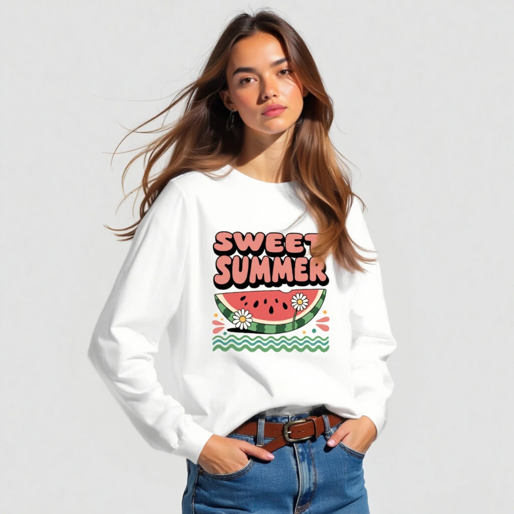 Sweet Summer Watermelon Long Sleeve Tee - Unisex Graphic T-Shirt - Image 3