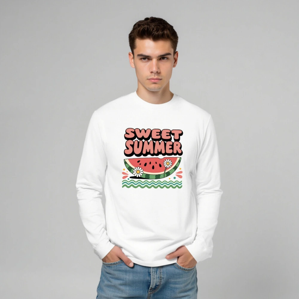 Sweet Summer Watermelon Long Sleeve Tee - Unisex Graphic T-Shirt - Image 6