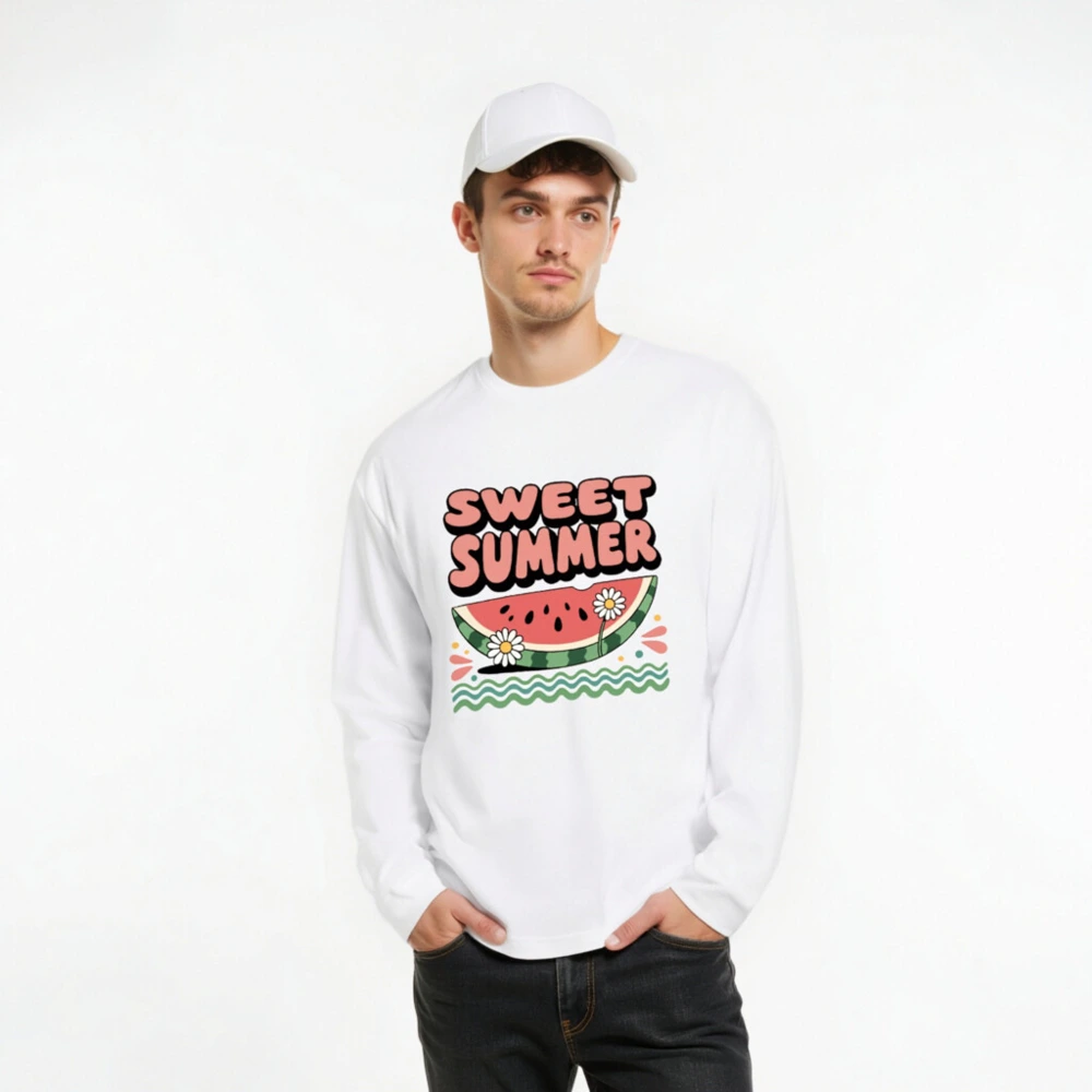 Sweet Summer Watermelon Long Sleeve Tee - Unisex Graphic T-Shirt - Image 7