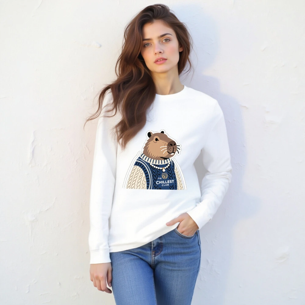 Unisex Long Sleeve Tee with Capybara Graphic - The Chillest Club - Image 4