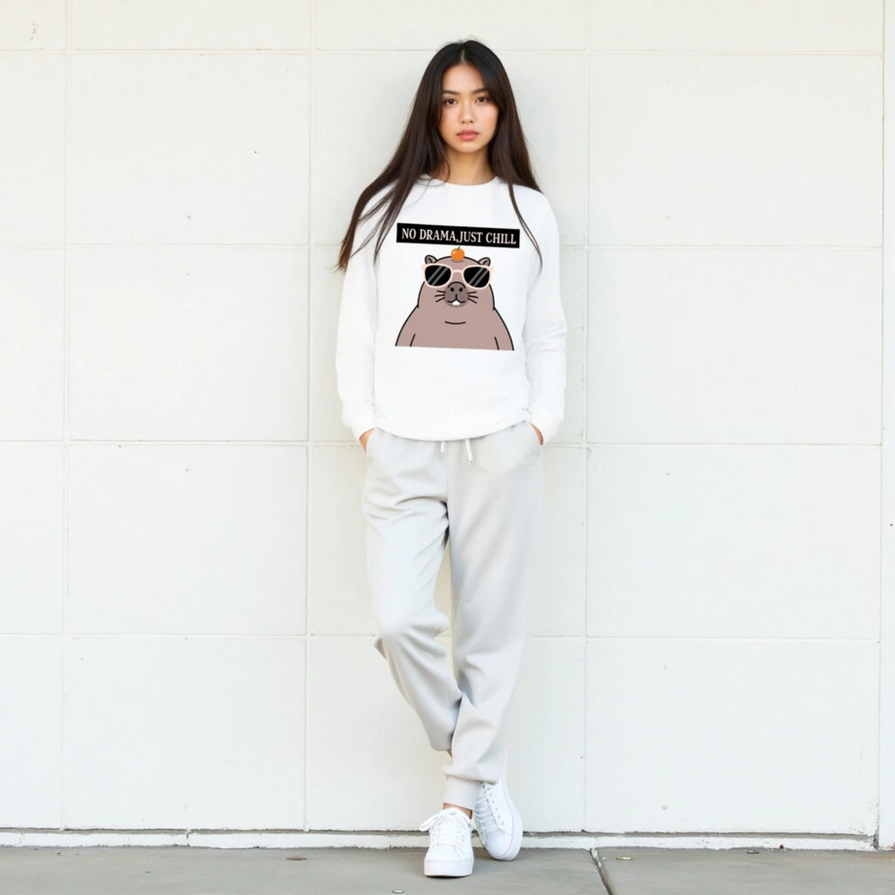 No Drama, Just Chill Groundhog Long Sleeve Tee - Unisex Comfort Fit - Image 5