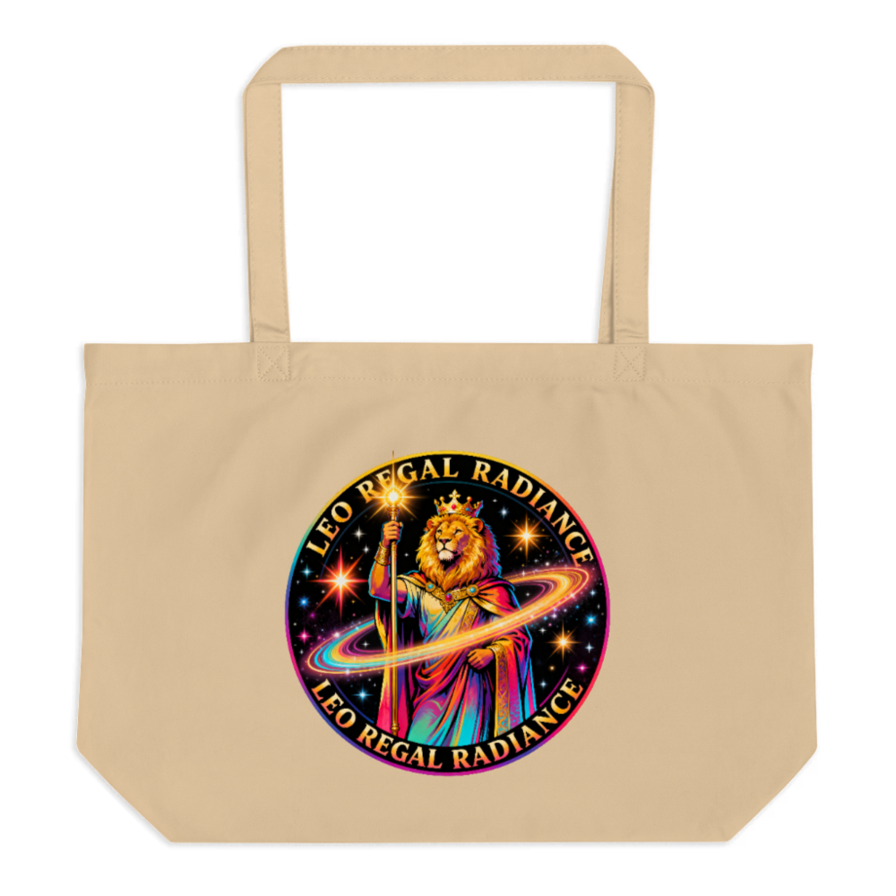 Leo Regal Radiance Organic Tote Bag | Large Eco-Friendly Canvas Shoulder Bag