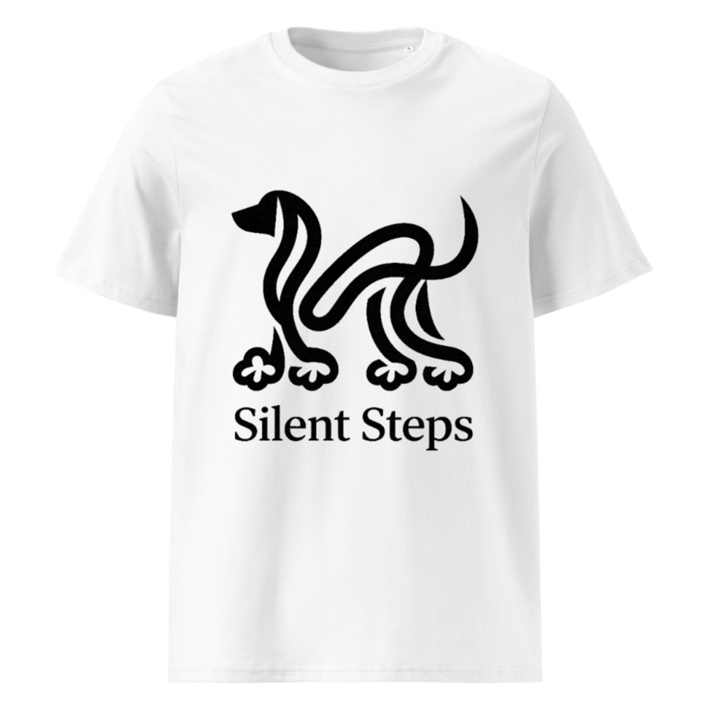 Unisex Organic Cotton T-Shirt | Silent Steps Dog Design - Eco-Friendly, Comfortable & Sustainable