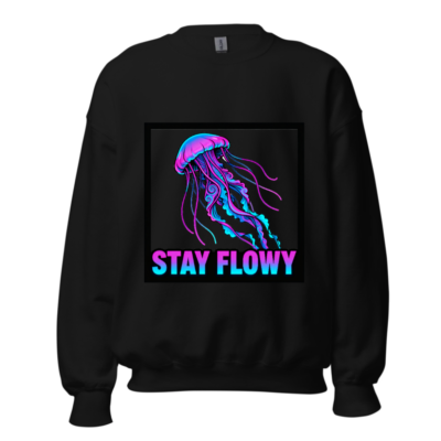 Neon Jellyfish Sweatshirt - Stay Flowy Unisex Crew Neck Pullover
