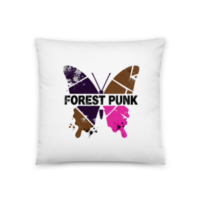 Forest Punk Butterfly Pillow 18"x18" - Vintage Art Throw Pillow