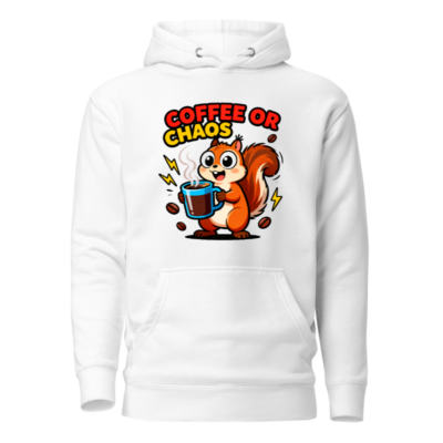 Coffee or Chaos Squirrel Hoodie | Unisex Premium Pullover Hoodie