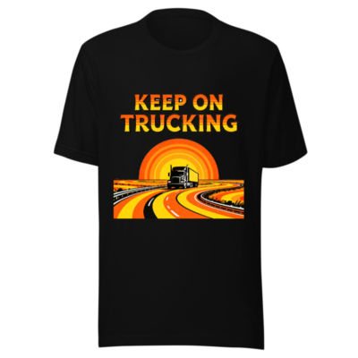 Keep On Trucking Unisex T-Shirt - Vintage Road Sunset Design