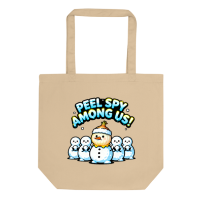 Peel Spy Among Us Snowman Eco Tote Bag | Sustainable Oyster Canvas Tote