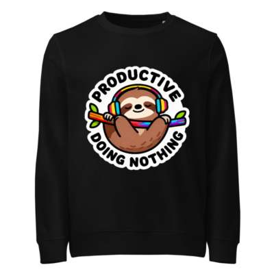 Organic Sloth Sweatshirt | Productive Doing Nothing Unisex Crewneck