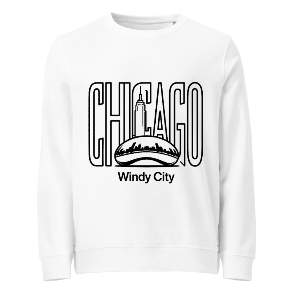 Unisex Organic Sweatshirt | Chicago Windy City Design - Eco-Friendly & Comfortable