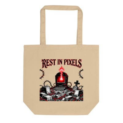 Eco Oyster Tote Bag | Rest in Pixels Design | Sustainable Cotton Tote