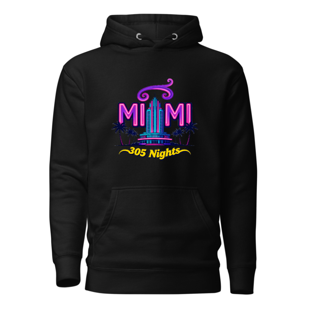 Miami 305 Nights Unisex Hoodie | Neon Art Pullover