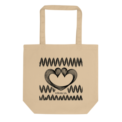 Eco Oyster Tote Bag | Sustainable Cotton Tote with Heart Design | Infinite Us