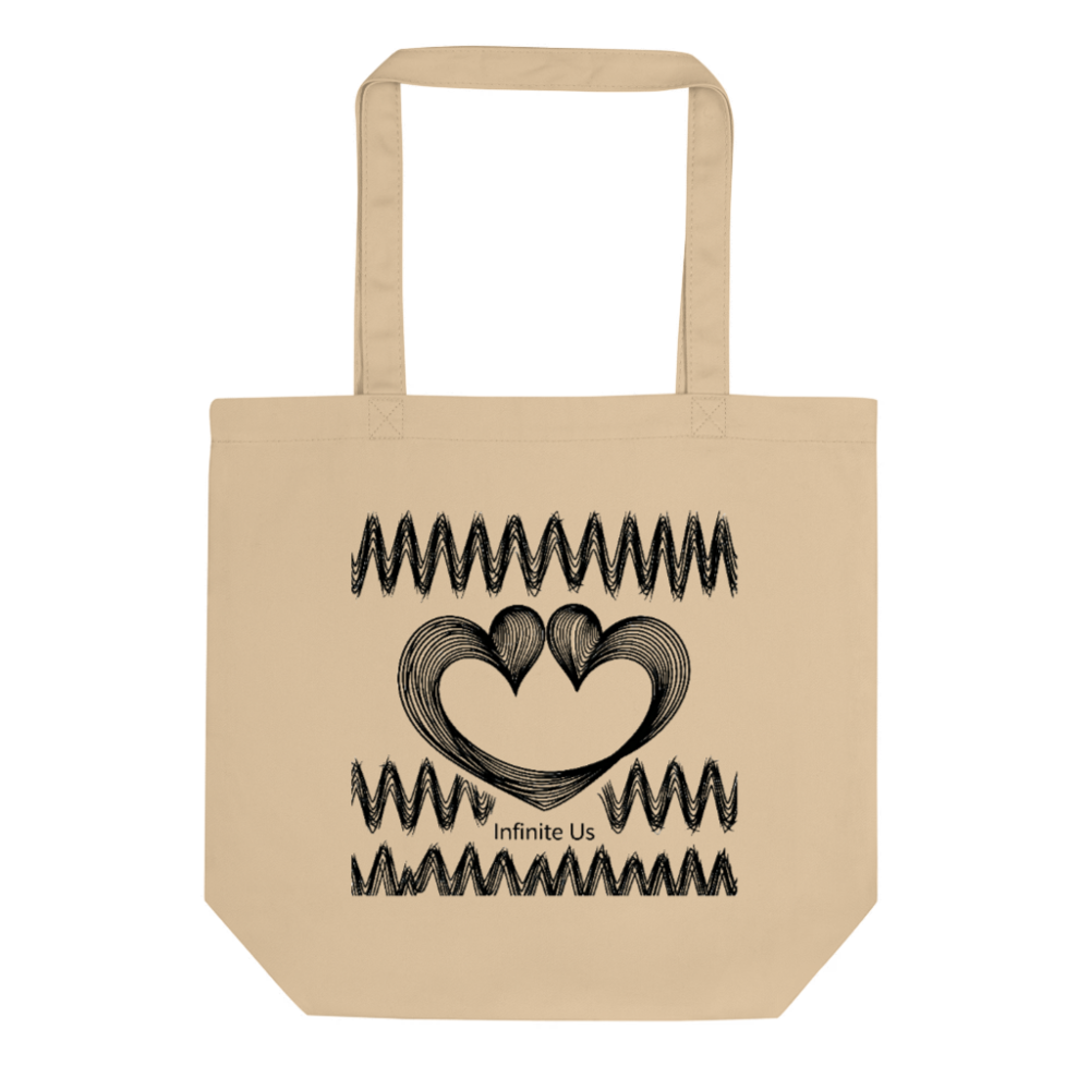Eco Oyster Tote Bag | Sustainable Cotton Tote with Heart Design | Infinite Us