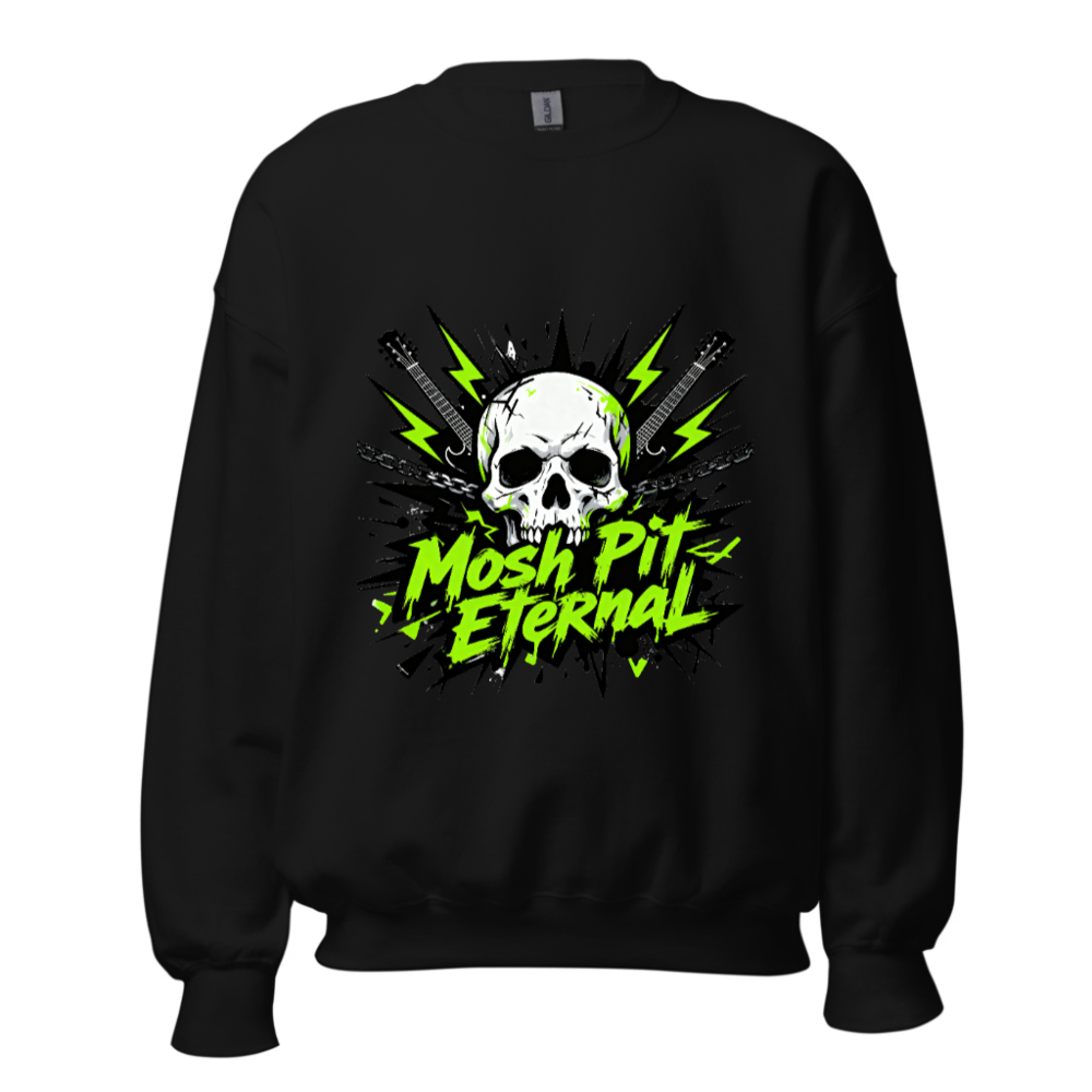 Mosh Pit Eternal Skull Sweatshirt | Unisex Crew Neck Black