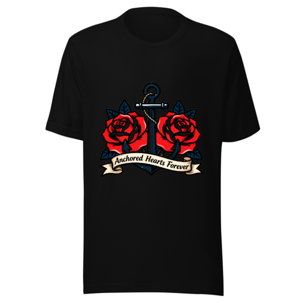 Anchored Hearts Forever Anchor Rose T-Shirt - Unisex Staple Tee