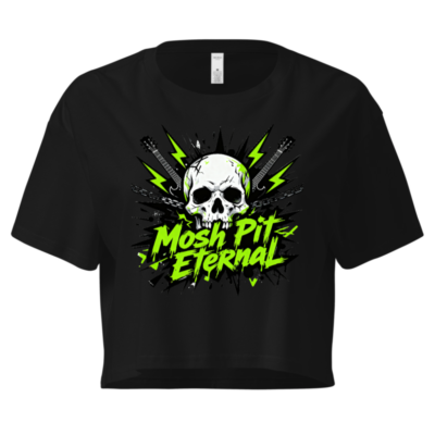 Women's Crop Top - Mosh Pit Eternal Skull Guitar Graphic Tee