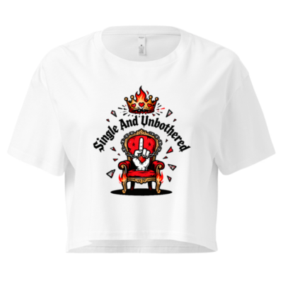 Women's Crop Top - Single And Unbothered Crown Throne Design