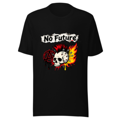 No Future Skull T-Shirt | Unisex Staple Tee with Punk Mosh Pit Design
